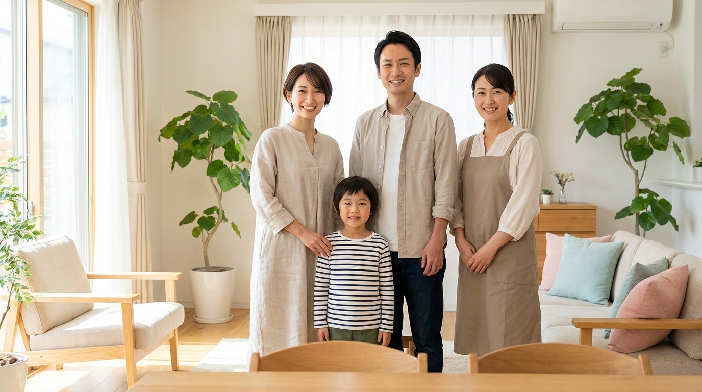 家事代行スタッフと家族の笑顔