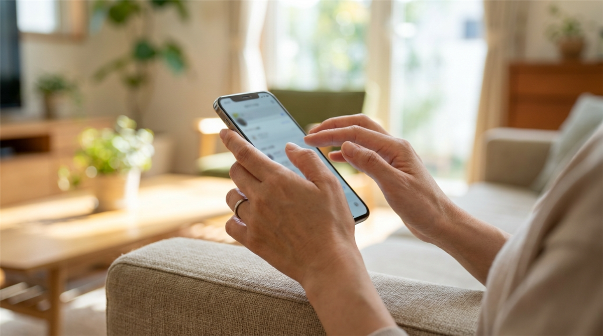 スマートフォンでCaSyのクーポンコードを入力する手元