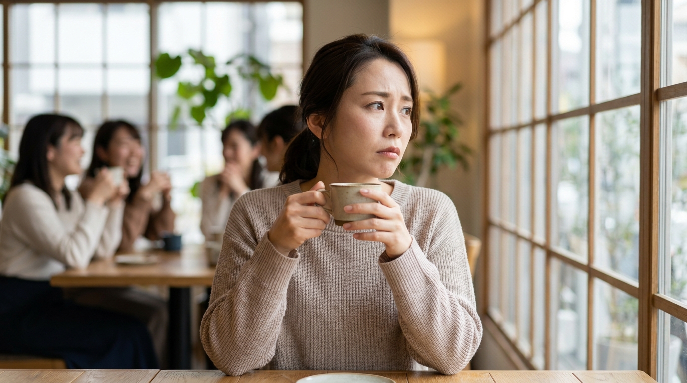 家事代行を友達に言えず物思いにふける日本人女性