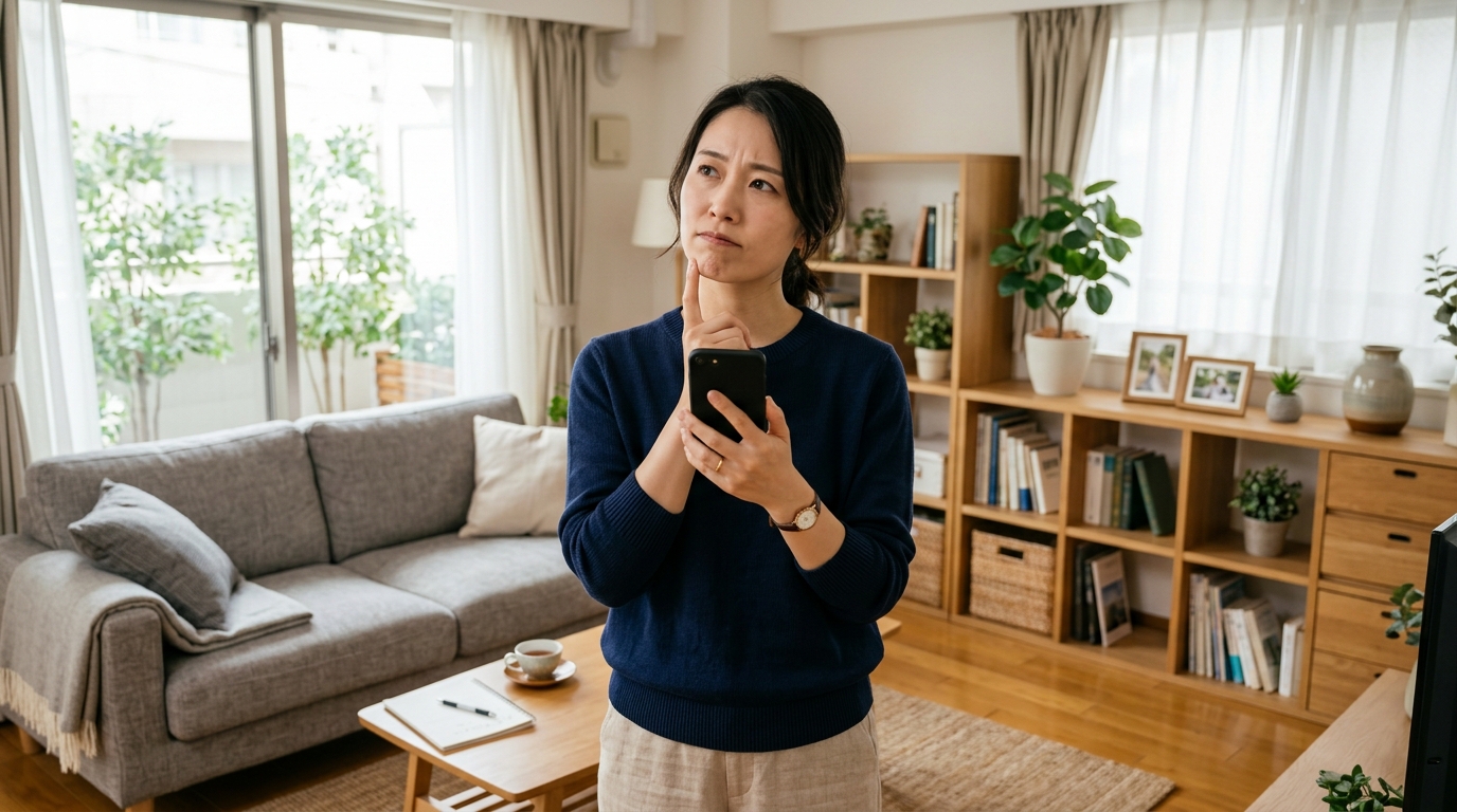 家事代行を頼む言い訳を考える女性