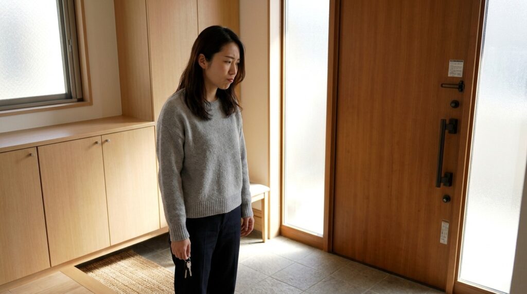 留守中の家事代行に不安を感じる女性