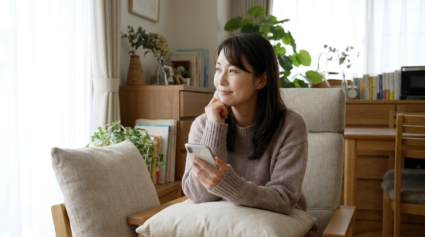 カレンダーで予約日を確認する女性の手元
